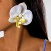 Colorful 3D Butterfly Orchid Earrings – Elegant Simulated Flower Design for Women