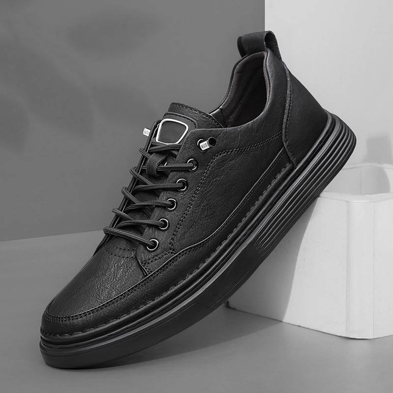 Echtes Leder Herren Freizeitschuhe Leichte Turnschuhe Atmungsaktive Sportschuhe All-Match Outdoor Skateboard Schuhe Trekkingschuhe