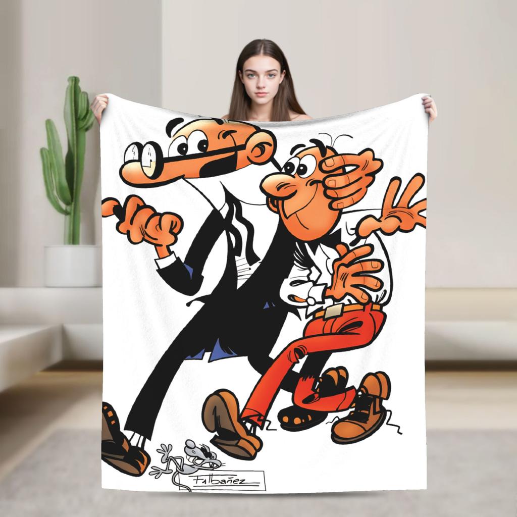 Mort & Phil Mortadelo Y Filemón Blanket Quality Super Soft Throw Blanket Spring Camping Outdoor Comfortable Bedspread