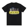 Life Is Shortmake It Shorter Trenbolone Tshirt for Womens Fun Gym Short Sleeved Tshirt Casual Loose Oversized Breathable Top