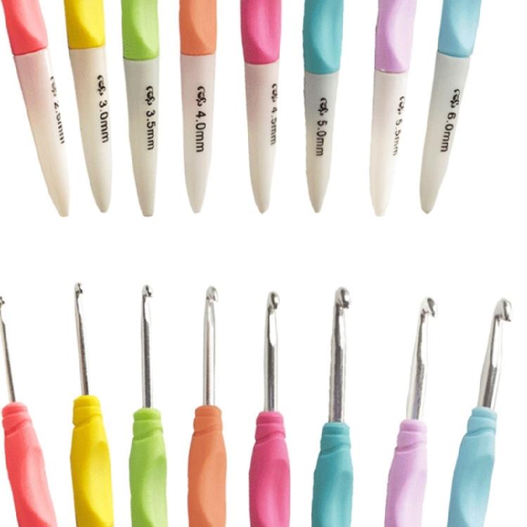8Pcs Ergonomic Crochet Hook for Beginner Crochet Hobbyist Weaving Crocheting Knitting Crochet Hook Needle 2.5mm-6mm