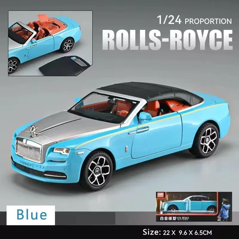 1:24 Rolls-Royce Dawn Car Model Simulation Alloy Convertible Sports Car Sound and Light Pull Back Toy Car Boy Gift Collection Ornaments