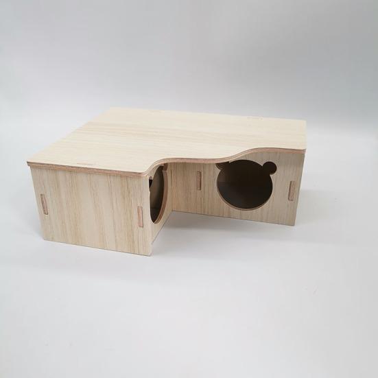 Yousheng Hamster House Climbing Ladder Natural Wood Multi-Room Hut Rat Hideout House Small Pet Nest Cage Accessories
