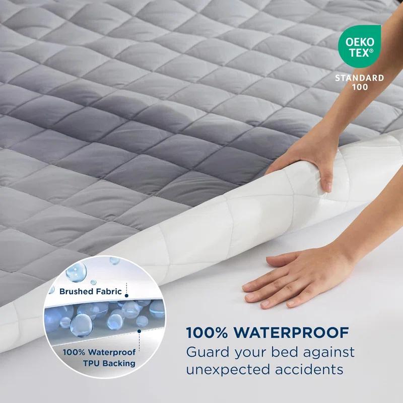 1PC Waterproof Urine-Proof Fitted Sheet, Diamond Quilted Mattress Protector, Elastic Band, Quilted Diamond Pattern No Pillowcases