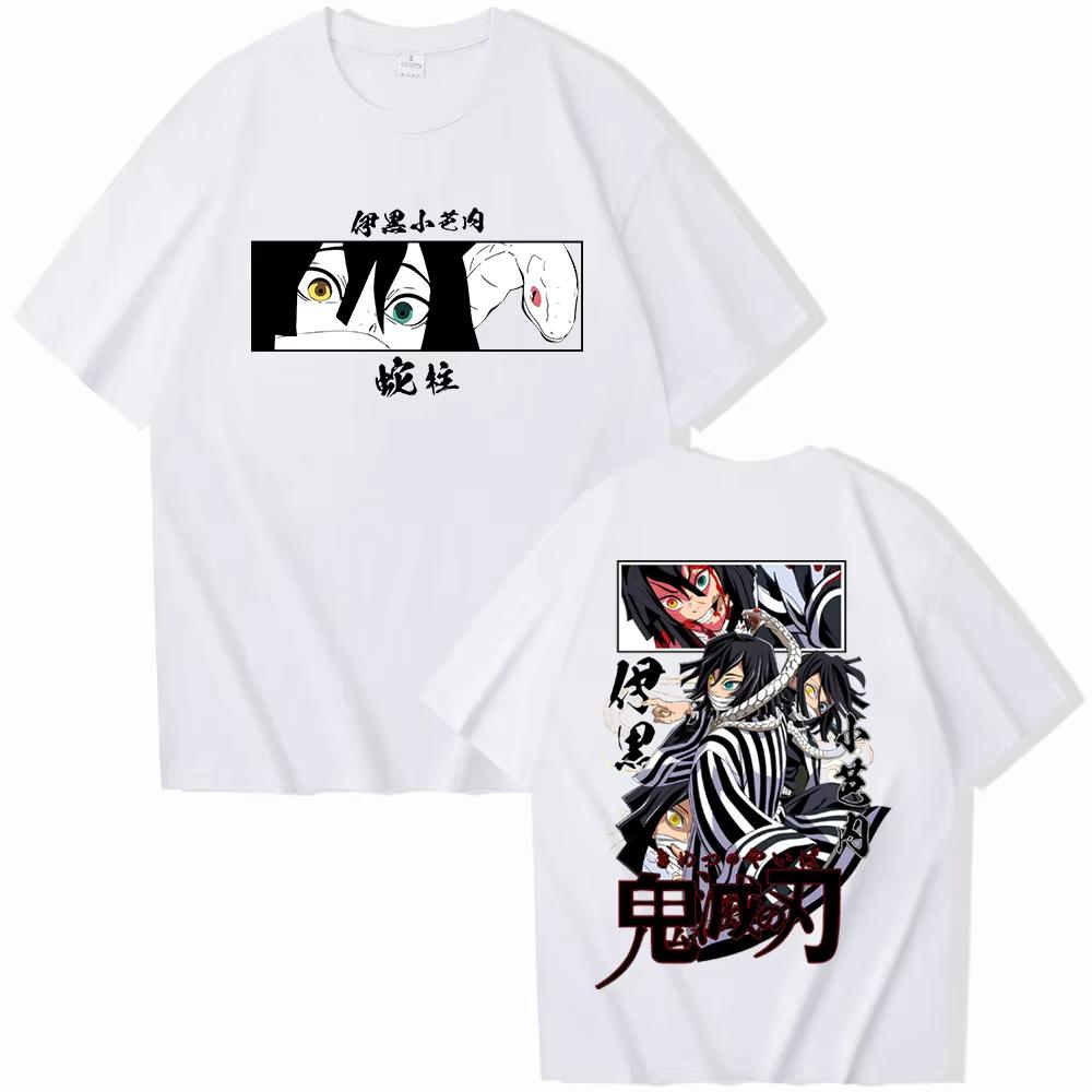 Anime Demon Slayer Iguro Obanai Male Cotton Printed T-Shirt Women Men Harajuku O Neck Short Sleeve T Shirt for Fans