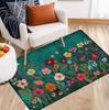 Fresh Grass Green Background Small Flowers Scattered and Blooming Printed Floor Mat Room Decoration Mat Home Decoration Rugs