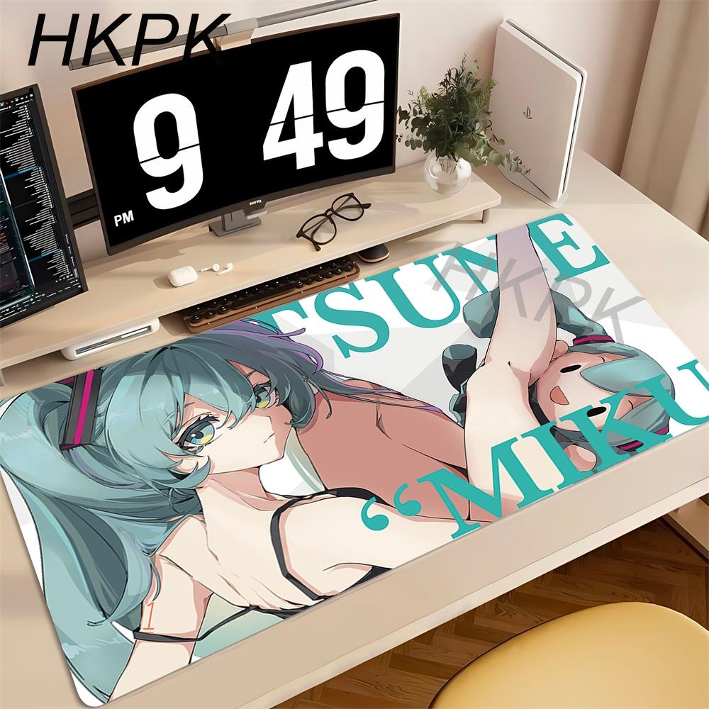 Anime Kawaii Girl Miku Mouse Pad Laptops Office Nonslip Long Table Mat HHatsunes Miku Large Gamer Lock Edge Mousepad PC Mats