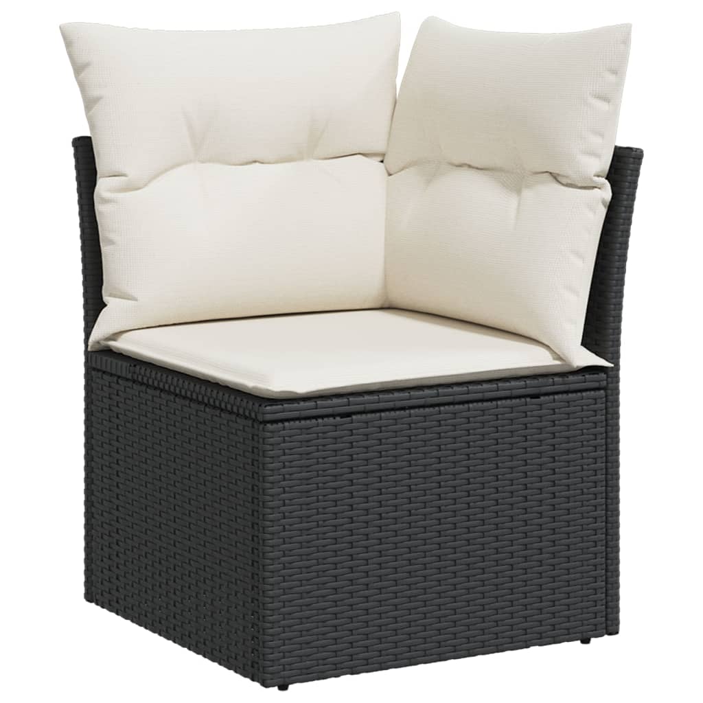 Vidaxl 11-Cz. Garden Lounge Set, Cushions Black Rattan Pe