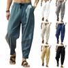 Men's Casual Loose And Comfortable Casual Pants Cotton Linen  Drawstring Trousers