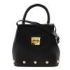 2WAY Shoulder Handbag DQ-21 1668 Vintage Black Calfskin Women Used