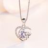 Korean-style Trendy fashion925Women's Heart-shaped Pendant Necklace Love Heart-shaped Pendant Collarbone Chain Accessory, Promotional Item