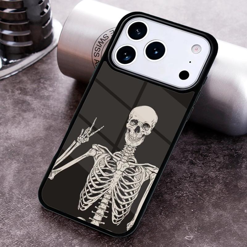 Skeleton Skull Art Phone Case For iPhone 17,16e,15,14,13,12,11,Mini,Pro,MAX Soft Silicone Cover