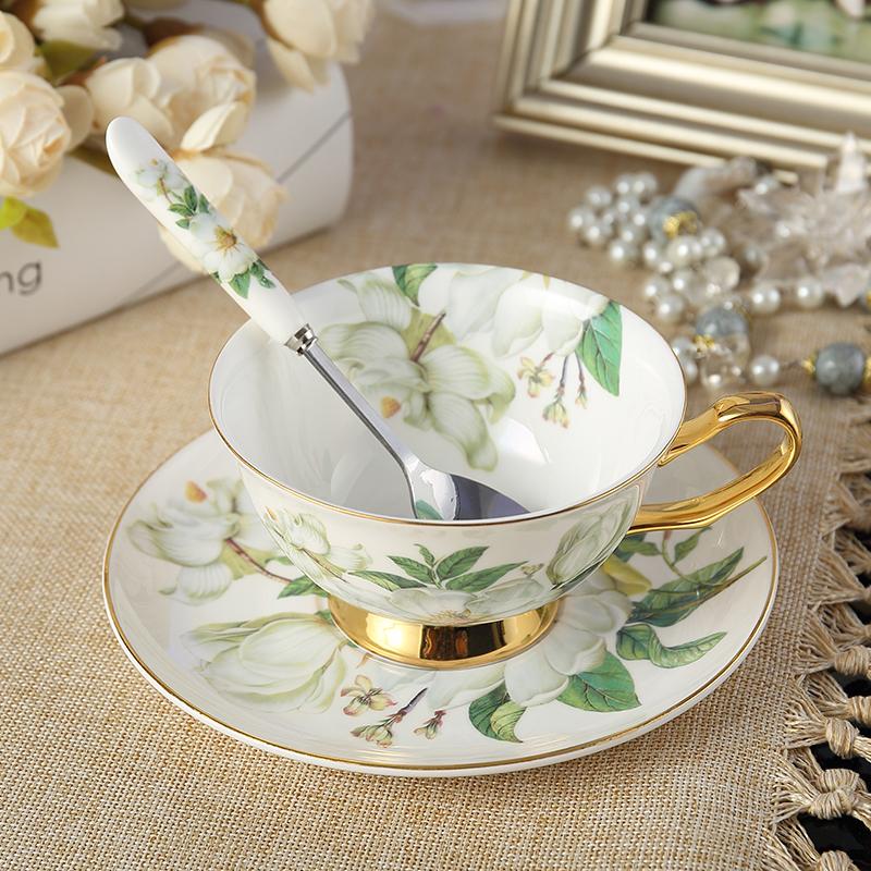 2025 Pictură cu Flori ceai de după-amiază Cești de Cafea Porțelan Os Set Cești de Ceai și Farfurioare cu Linguriță Cană Avansată din Porțelan pentru Cadouri