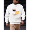 Men's Christmas Hip Hop Cartoon Print Long Sleeve Crewneck Sweatshirt, Soft Comfortable For Home And Outings.