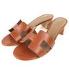 Pristine Mule Oazis Sandals H Design Gold Leather Women 36 071002Z Used