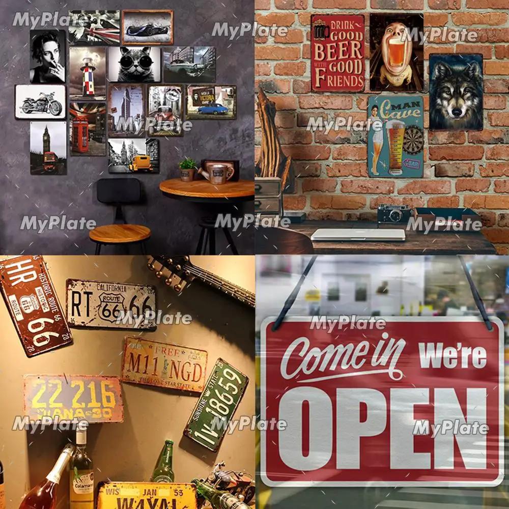 WINE Metal Sign Vintage Plaque Tin Sign Plate Wall Decor For Bar Club Man Cave Wine Kiln Art Painting Alcohol Poster