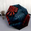 1pc Tropical Leaves Auto Open/close, All-Season Portable Folding Umbrella for Women & Men, Travel, Everyday, Formal Events -06210
