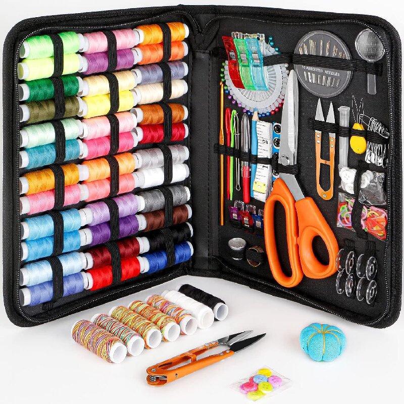 Portable Sewing Kit: 226-Piece Needle & Thread Set with Storage Box
