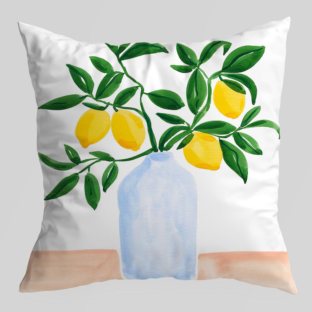New Romantic Summer Women Portrait Abstract Pillow Cushion Cover Tropical Green Plants Sunny Beach Print Sofa Seat Throw Pillows