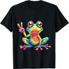 Cool Tie Dye Frog Peace Sign Hippie for Men Women Girls Kids T-Shirt