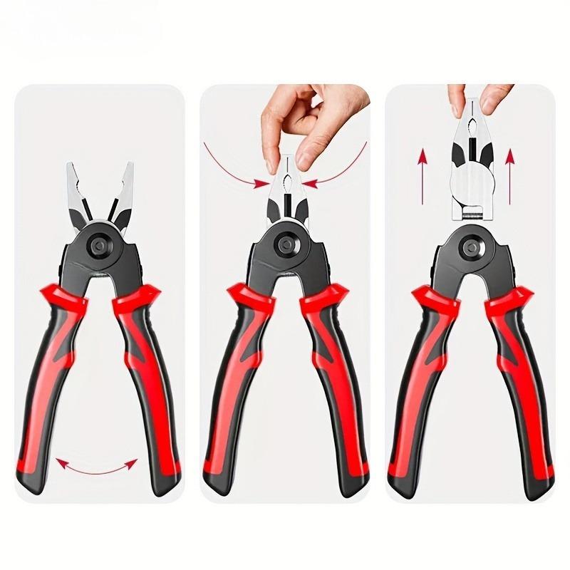 5-In-1 Electrician Multi-tool Pliers - Wire Strippers, Cutters, Crimpers, Etc. - Professional Steel Hand Tools for DIY and Electrical Engineering