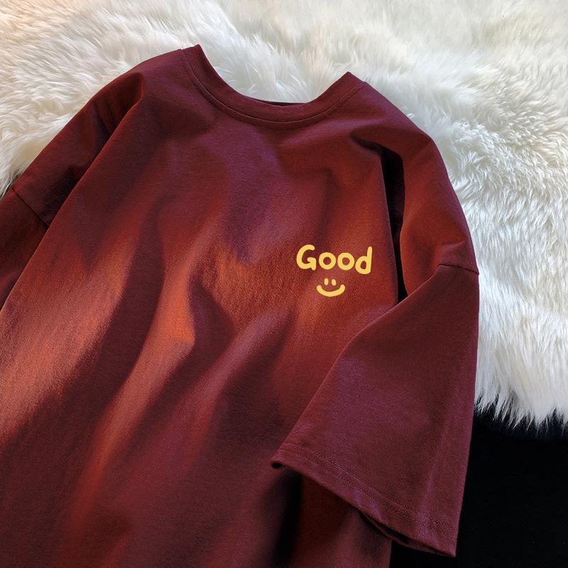 Clothes for Dragon Year New Year Red Short Sleeved New Year Clothes for Teenagers High School Students Cotton T-shirts Male