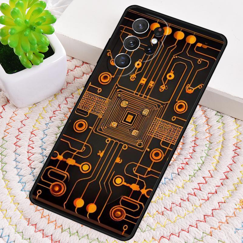 Inside Circuit Board Silicone Phone Case For Samsung Galaxy Note 10 Pro S26 S25 S24 S23 S22 S21 Plus S25Ultra Capa Cover
