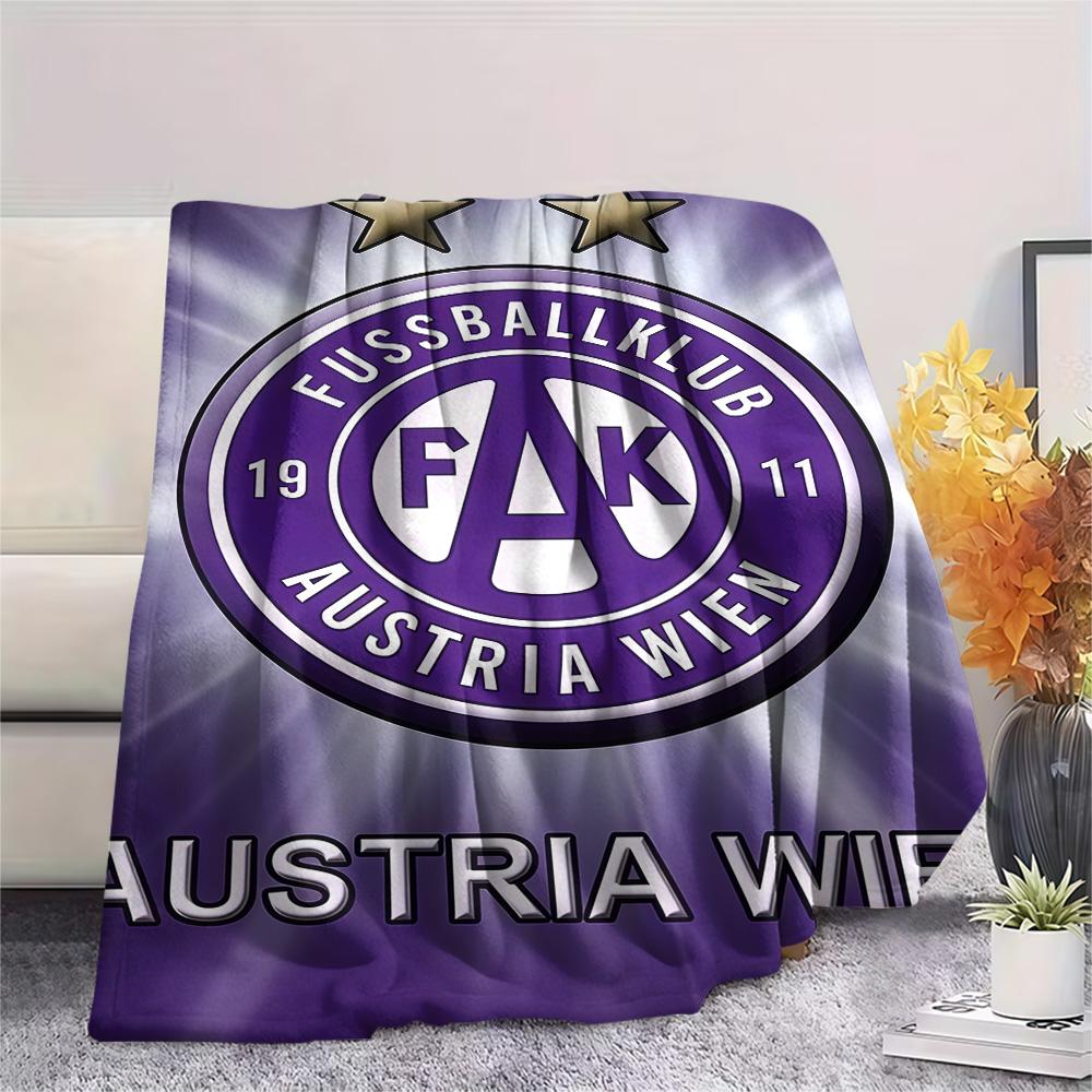 FK Austria Wien Print FlAannel Blanket, High Quality Comfortable for All Seasons, Home Decor, Warmth and Comfort