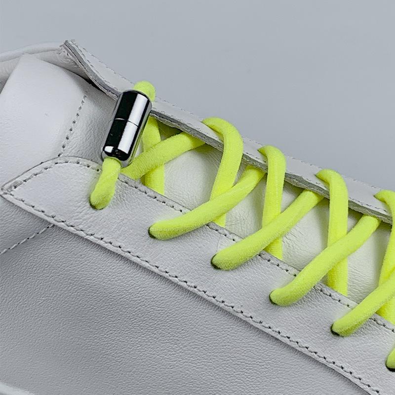 Unisex-skosnören för sneakers Halvcirkelsnören för barn och vuxna utan knytband Quick Lazy Metal Lock-snören