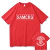 Sons of Anarchy SAMCRO Tricou cu imprimeu dublu față pentru bărbați, femei, modă, hip hop, rock, tricouri cu mânecă scurtă de vară, din bumbac, maiuri