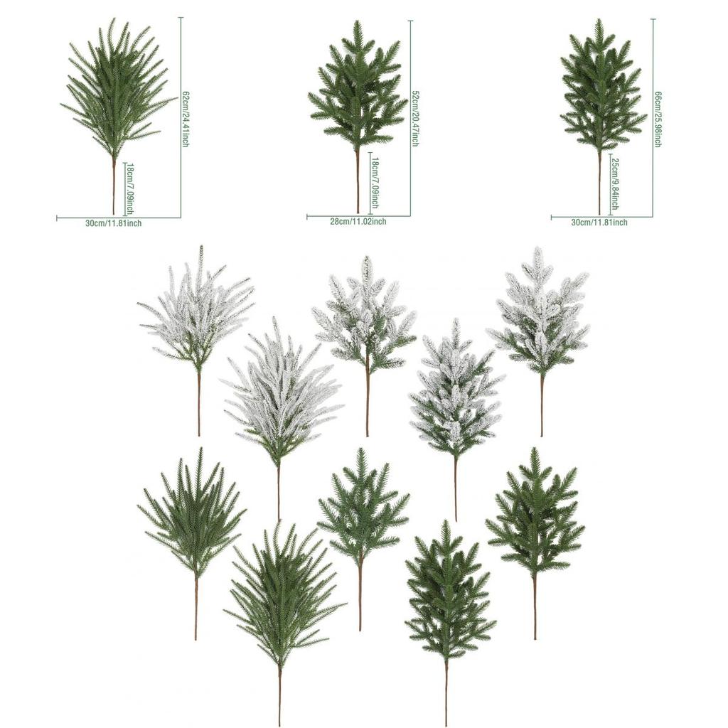Christmas Pine Branches Faux Tree Leaves For Holiday Decor And Photography Props