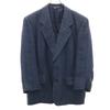 90s Linen Old Check Pattern Tailored Jacket S Charcoal Men's Used
