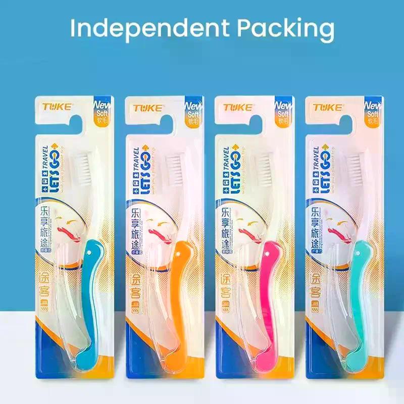 Hygiene Oral Portable Disposable Foldable Travel Camping Toothbrush Soft Bristle Tooth Cleaning Tools Folding Toothbrush