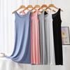 Camisola de Verão Modal Plus Size para Mulher, Vestido de Dormir A-Line - Estilo Colete Fino e Longo
