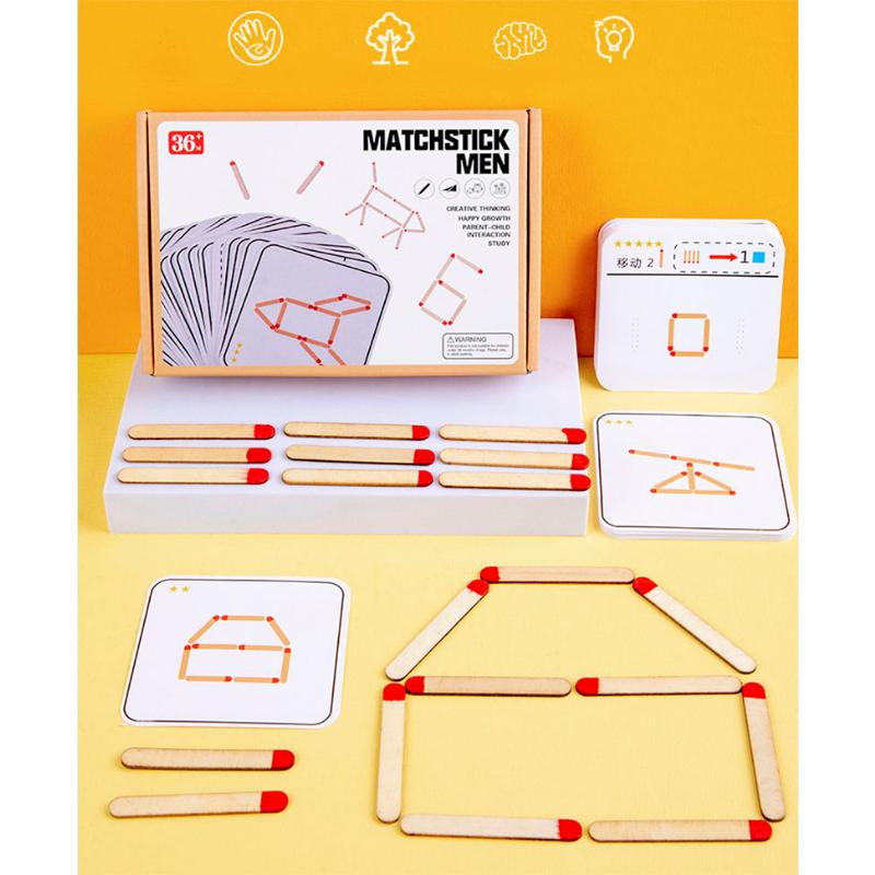 Match Puzzle Game Wooden Toy DIY Mathematical Geometry Board Game Thinking Matching Logic Training Children's Educational Toys