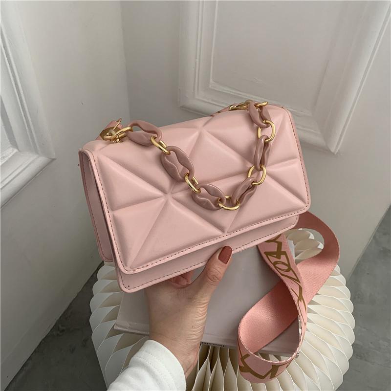 Fashi Women Shoulder Bag Handbags PU Leather Flap Female Large Capacity Metal Chain Casual Crossobdy Clutch Pouch