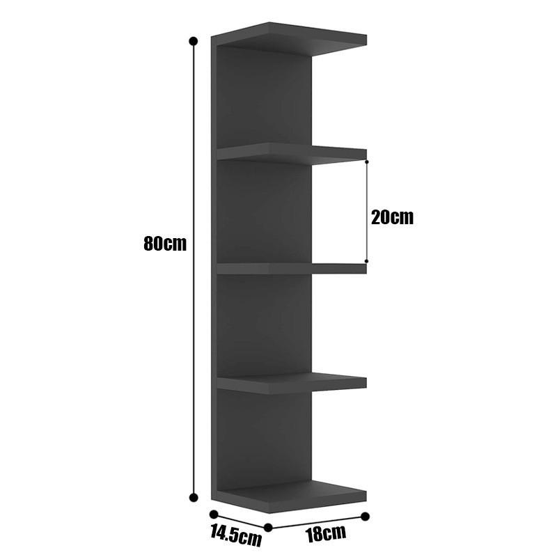 Wall-Mounted Triangular Corner Shelf Rack - Multi-Layer Kitchen Storage Bookshelf
