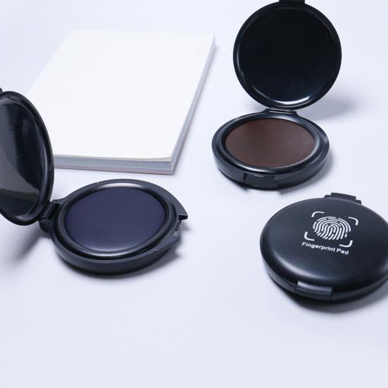 Thumbprint Fingerprint Ink Pad Stamp Pad Waterproof Compact Size Portable Identification Security Fingerprint Black Stamp Ink Pad