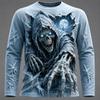 Halloween MenGraphic Printed Long Sleeve  T Shirt Gothic Skull  Pullover Tops Autumn New Festive Gift Men Clothing Tops Tees