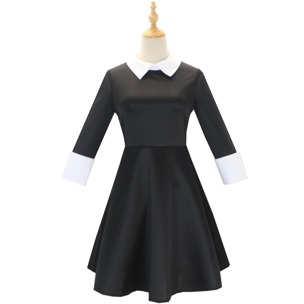 American Drama Wednesday COS Adams Family Female Lead with The Same School Uniform Suit Cosplay Costume