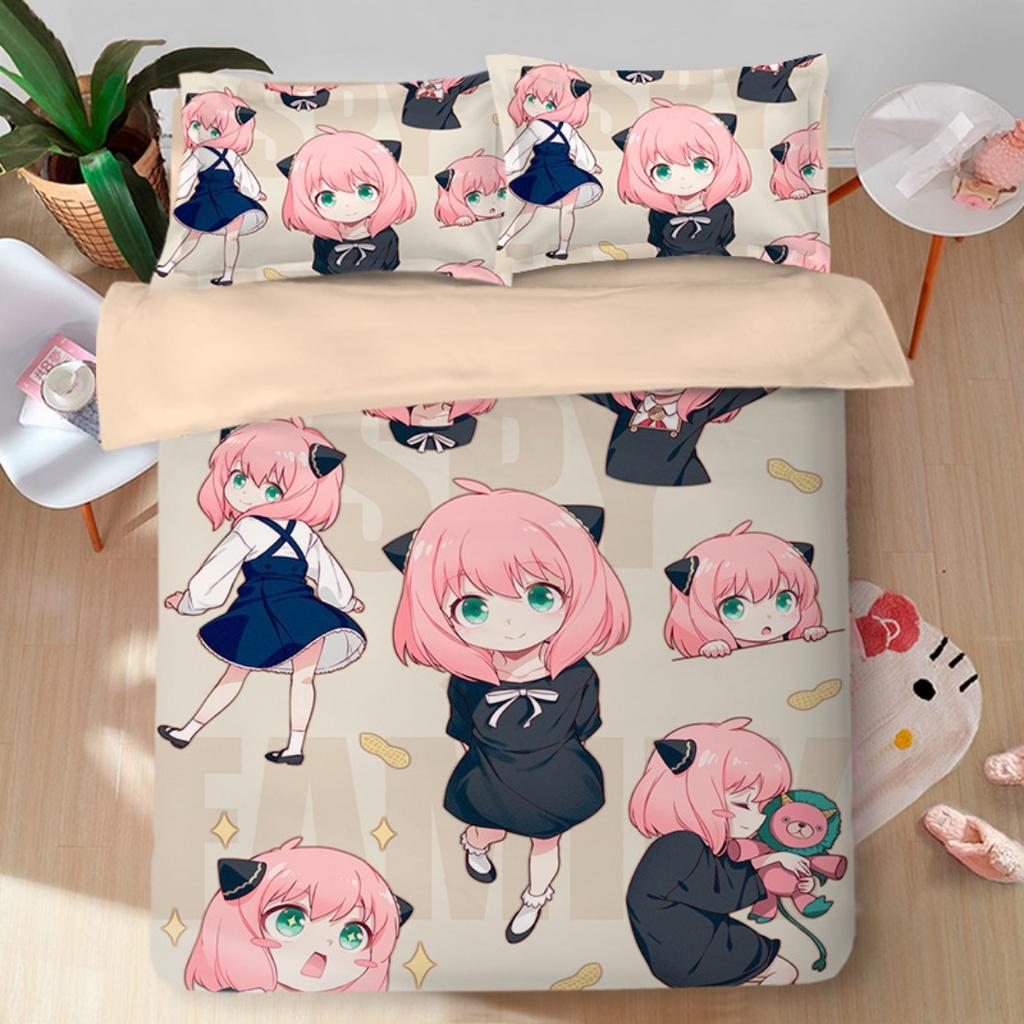 Anime Spy X Family Beddengoed Set Anya Dekbedovertrek Spy Family Beddengoed Twin Queen Size Kinderkamer Decor Kindercadeaus