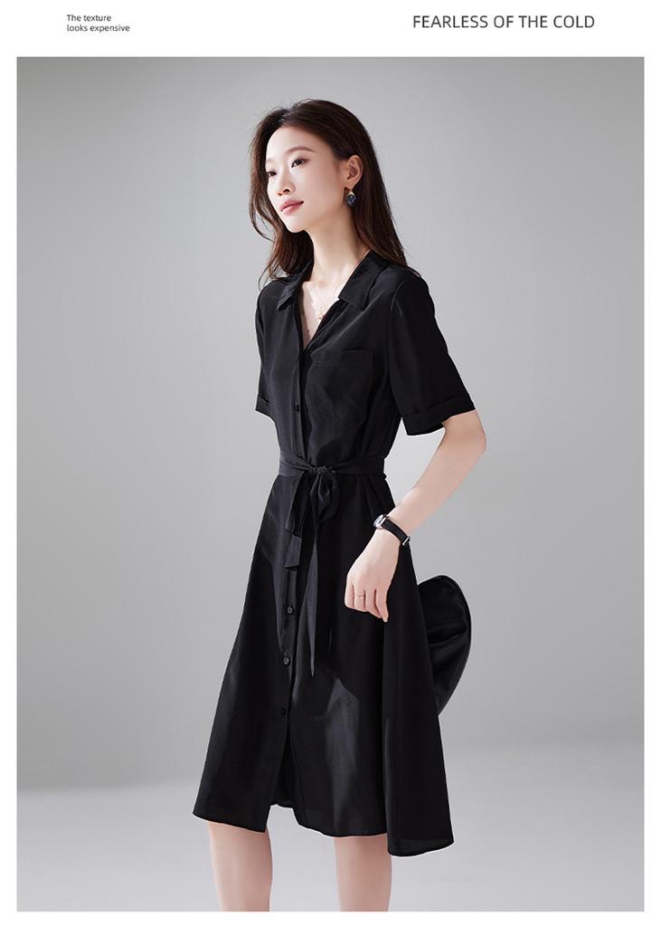 100% Mulberry Silk Short Sleeved Shirt for Women, Versatile for Summer Commuting In 2026, Medium To Long Length Silk Shirt for Women