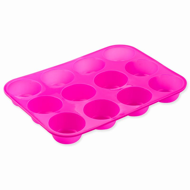 12 Holes Muffin Silicone Mold DIY Mousse Fondant Cupcake Baking Molds Non-Stick Pudding Steamed Cake Mold Baking Tool