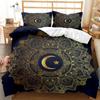 Bohemian Duvet Cover Set 3D Golden Sun and Moon Bedding Set for Kids Teens Adults Double Queen King Size Polyester Qulit Cover