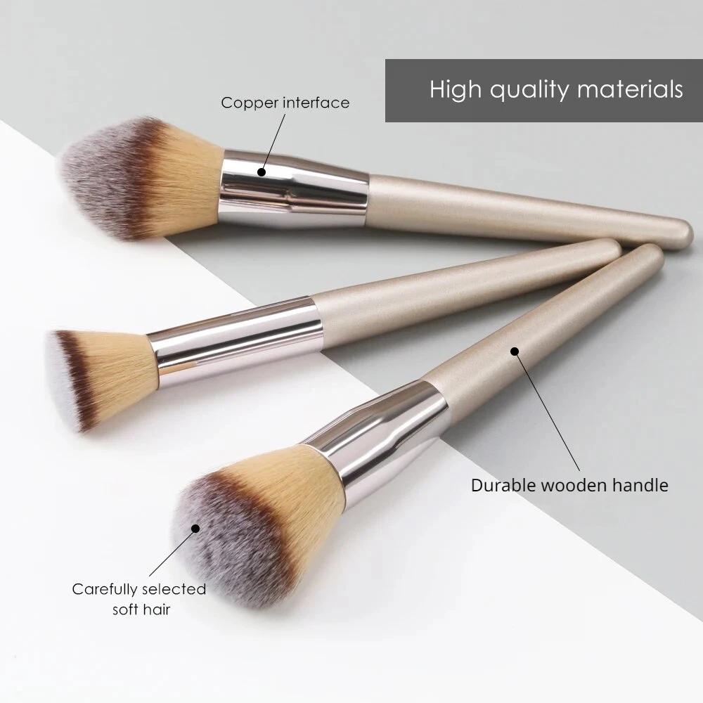 10Pcs Makeup Brush Set Foundation Brush Soft Powder Blush Concealer Brush Eye Shadow Cosmetic Brushes Beauty Make Up Tools