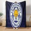 Leicester Football Club Wappen Flanelldecke, Weiches Polyester, Modernes Design, Ganzjahres für Camping, Reisen, Geschenke für Feiertage oder Geburtstage