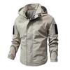 Men Casual Jacket Hooded Long Sleeve Windproof Jacket Multiple Pockets Full Zipper Closure Fastener Tape Trench Coat