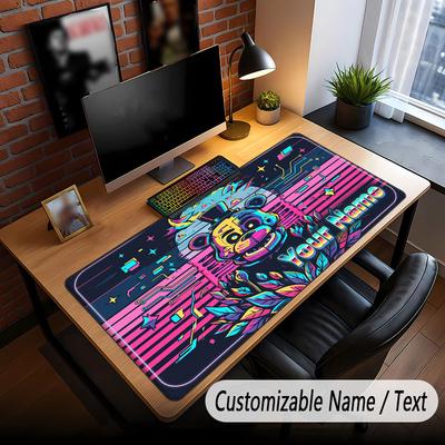 Benutzerdefinierter Name Text Großes Mauspads, Five Nights at Freddy’s Weiche Rutschfeste Erweiterte Schreibtischmatte Für Home Office