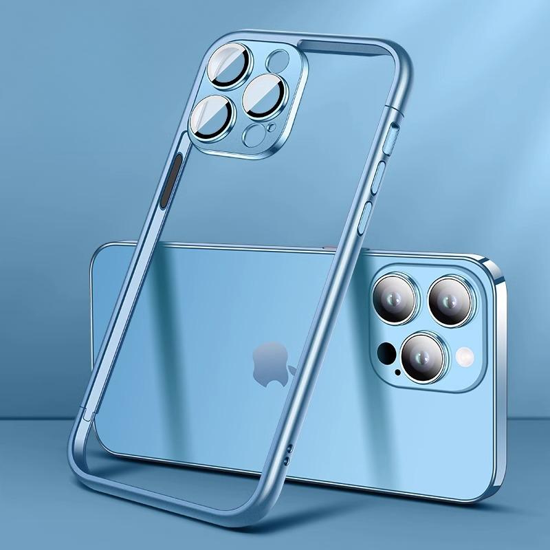 Pasuje do IPhone15, Etui na telefon 14, Pro Max, Kolorowe połączenie, Czysta ramka, Bez tylnego panelu, Etui ochronne Apple 13 z odprowadzaniem ciepła