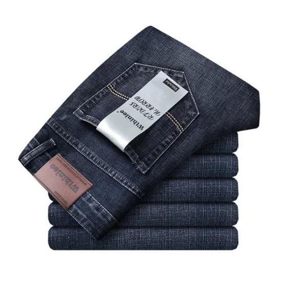 Ανδρικό Τζιν με Επένδυση Fleece Χειμερινό Ζεστό Παχύ Ίσια Εφαρμογή Ελαστικό Τζιν Παντελόνι